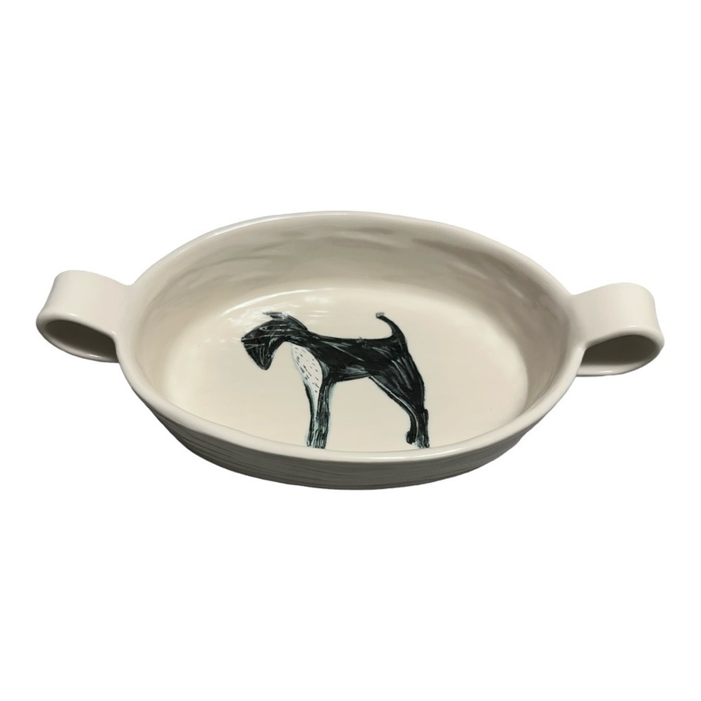 Anthro Gemma Orkin Scottie Terrier Gratin Baking Dish Ceramic Serving Bowl